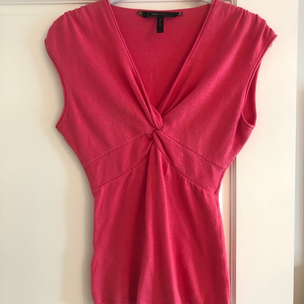 BCBGMAXAZRIA Front Knot Soft Light Sweater Top